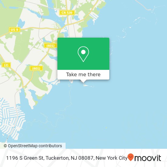 Mapa de 1196 S Green St, Tuckerton, NJ 08087
