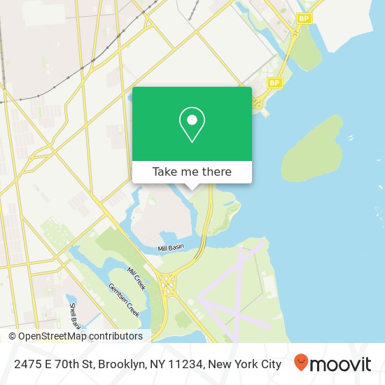 Mapa de 2475 E 70th St, Brooklyn, NY 11234