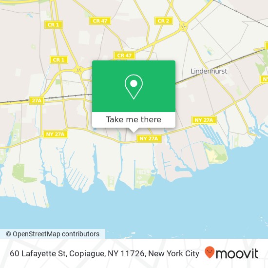 Mapa de 60 Lafayette St, Copiague, NY 11726