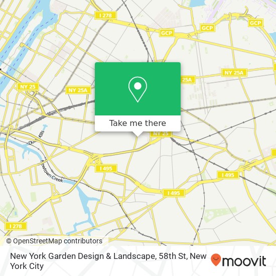 Mapa de New York Garden Design & Landscape, 58th St