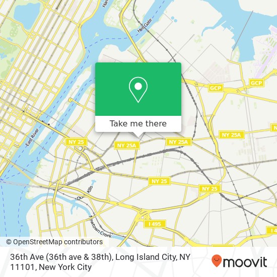 36th Ave (36th ave & 38th), Long Island City, NY 11101 map
