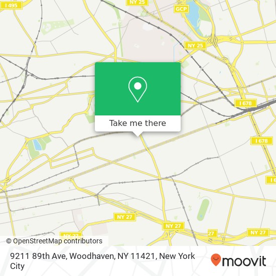 Mapa de 9211 89th Ave, Woodhaven, NY 11421