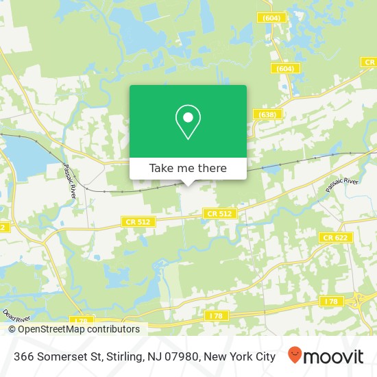 Mapa de 366 Somerset St, Stirling, NJ 07980