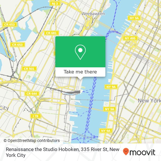 Mapa de Renaissance the Studio Hoboken, 335 River St