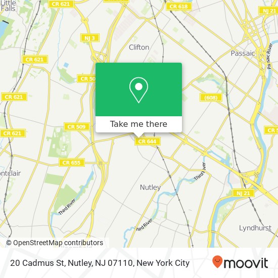 Mapa de 20 Cadmus St, Nutley, NJ 07110