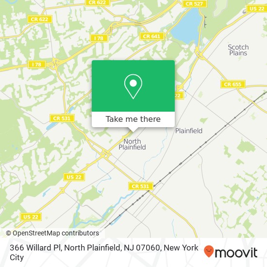 366 Willard Pl, North Plainfield, NJ 07060 map