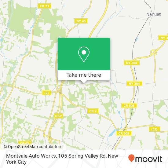 Mapa de Montvale Auto Works, 105 Spring Valley Rd
