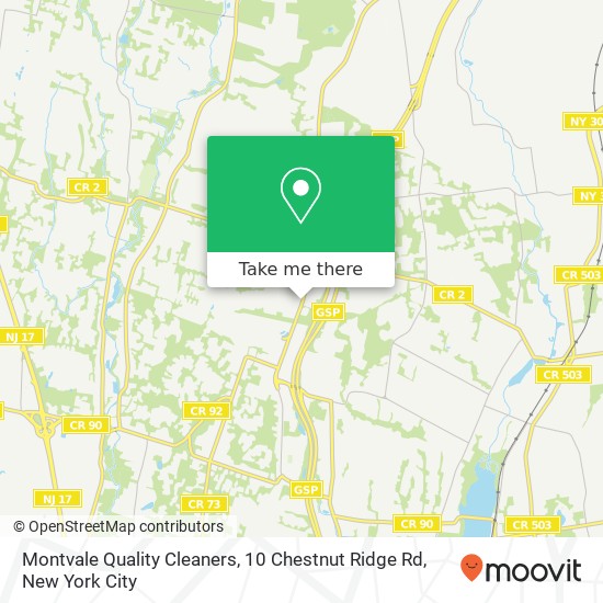Montvale Quality Cleaners, 10 Chestnut Ridge Rd map