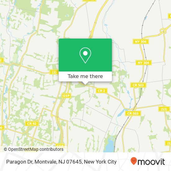 Mapa de Paragon Dr, Montvale, NJ 07645