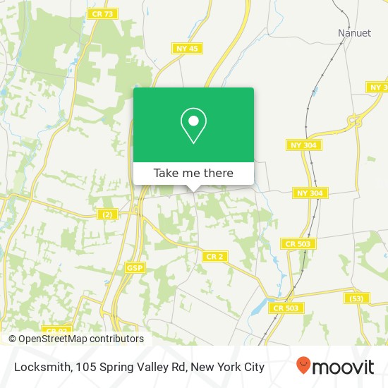 Mapa de Locksmith, 105 Spring Valley Rd