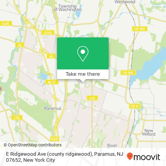 E Ridgewood Ave (county ridgewood), Paramus, NJ 07652 map