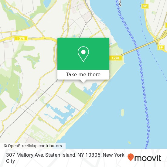 Mapa de 307 Mallory Ave, Staten Island, NY 10305