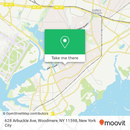Mapa de 628 Arbuckle Ave, Woodmere, NY 11598