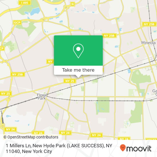 Mapa de 1 Millers Ln, New Hyde Park (LAKE SUCCESS), NY 11040