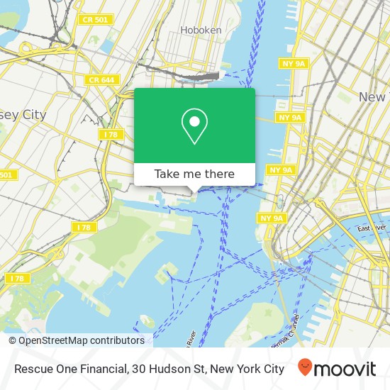 Mapa de Rescue One Financial, 30 Hudson St