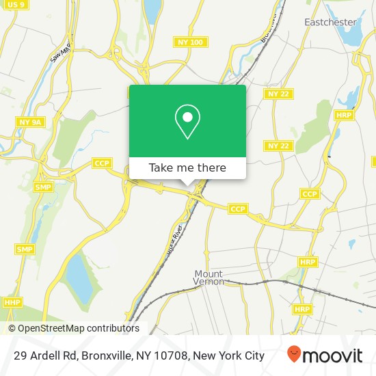 Mapa de 29 Ardell Rd, Bronxville, NY 10708