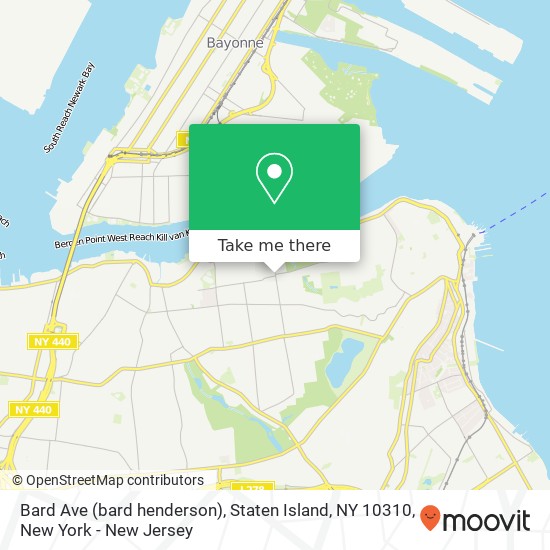 Mapa de Bard Ave (bard henderson), Staten Island, NY 10310