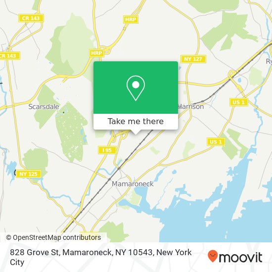 Mapa de 828 Grove St, Mamaroneck, NY 10543