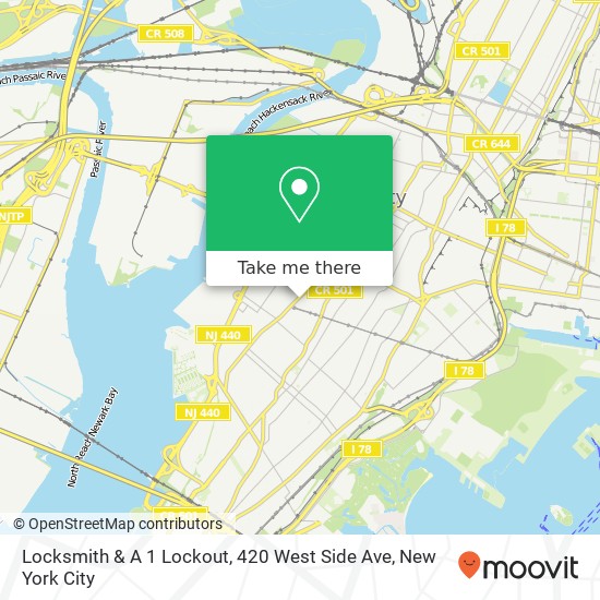 Mapa de Locksmith & A 1 Lockout, 420 West Side Ave