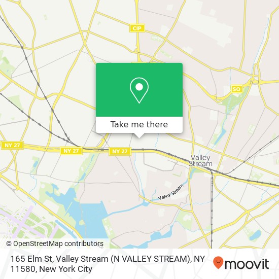 Mapa de 165 Elm St, Valley Stream (N VALLEY STREAM), NY 11580