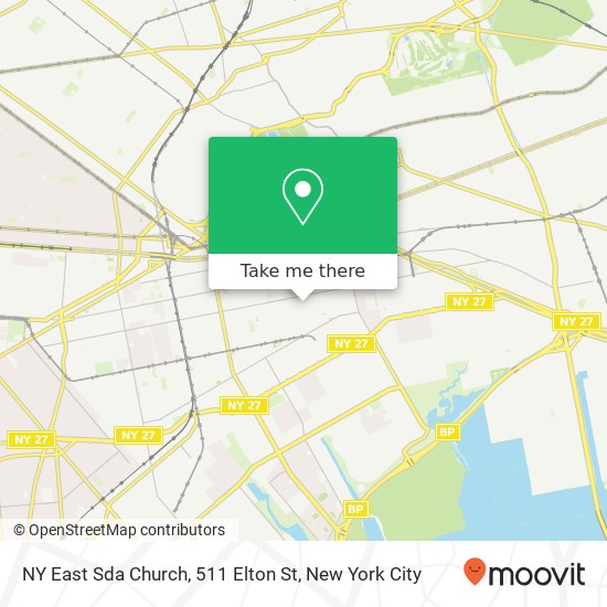 Mapa de NY East Sda Church, 511 Elton St