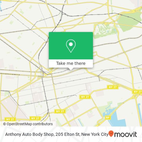 Mapa de Anthony Auto Body Shop, 205 Elton St