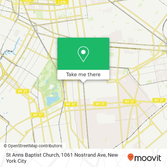 Mapa de St Anns Baptist Church, 1061 Nostrand Ave