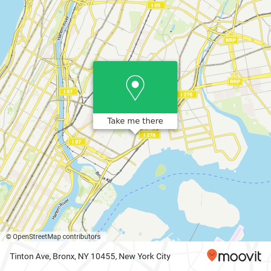Mapa de Tinton Ave, Bronx, NY 10455