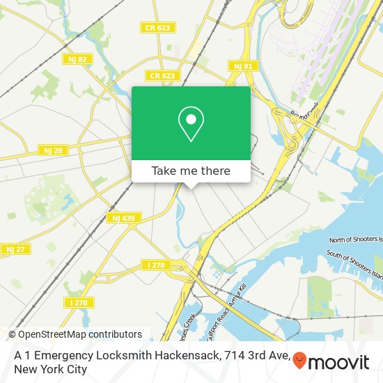 A 1 Emergency Locksmith Hackensack, 714 3rd Ave map