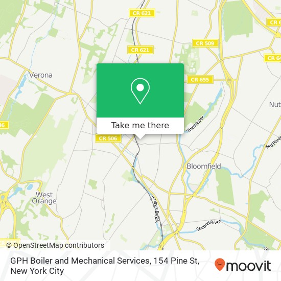 Mapa de GPH Boiler and Mechanical Services, 154 Pine St