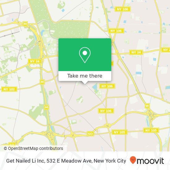 Mapa de Get Nailed Li Inc, 532 E Meadow Ave