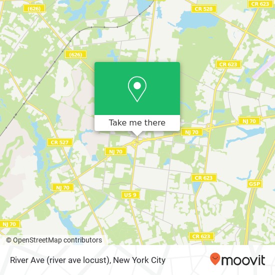 Mapa de River Ave (river ave locust), Lakewood, NJ 08701