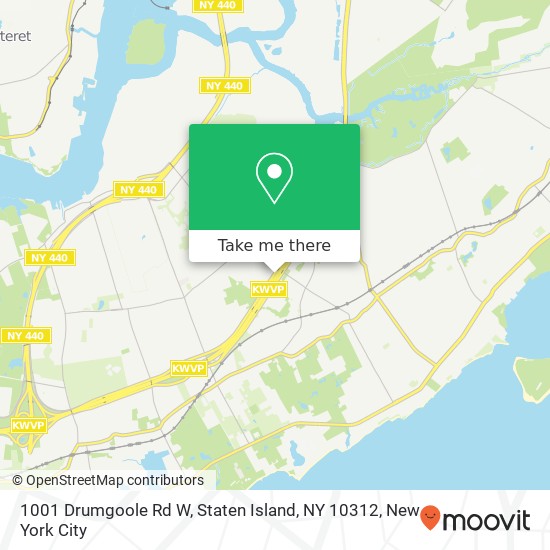 Mapa de 1001 Drumgoole Rd W, Staten Island, NY 10312