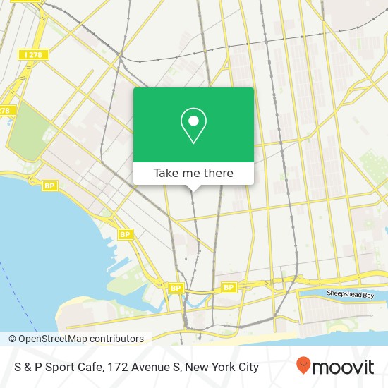 S & P Sport Cafe, 172 Avenue S map