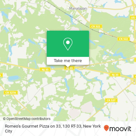 Romeo's Gourmet Pizza on 33, 130 RT-33 map