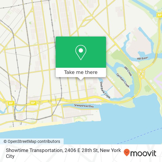 Mapa de Showtime Transportation, 2406 E 28th St