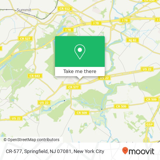 Mapa de CR-577, Springfield, NJ 07081