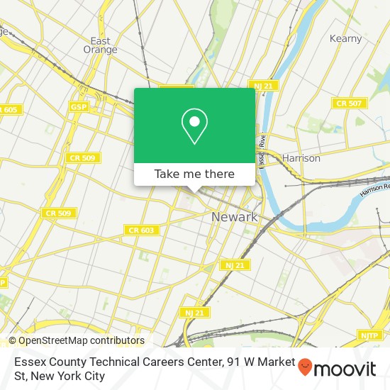 Essex County Technical Careers Center, 91 W Market St map