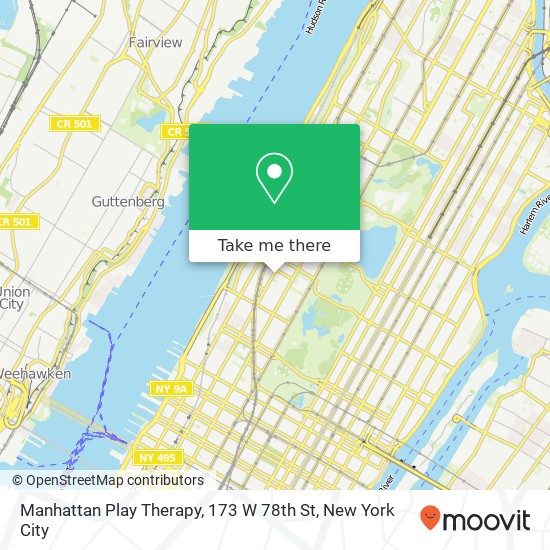 Mapa de Manhattan Play Therapy, 173 W 78th St