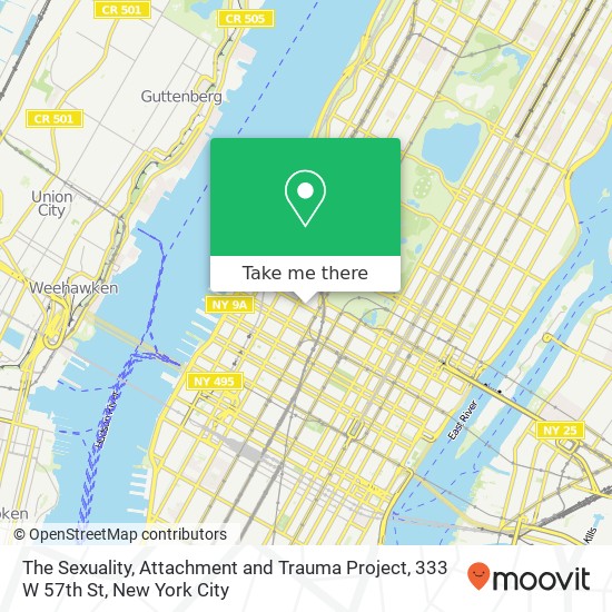 Mapa de The Sexuality, Attachment and Trauma Project, 333 W 57th St