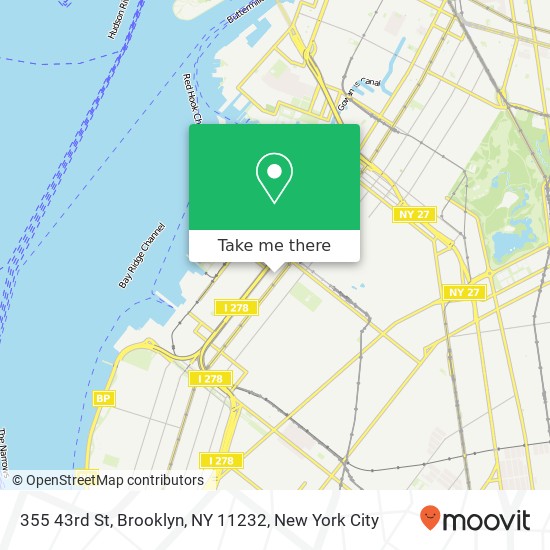 Mapa de 355 43rd St, Brooklyn, NY 11232