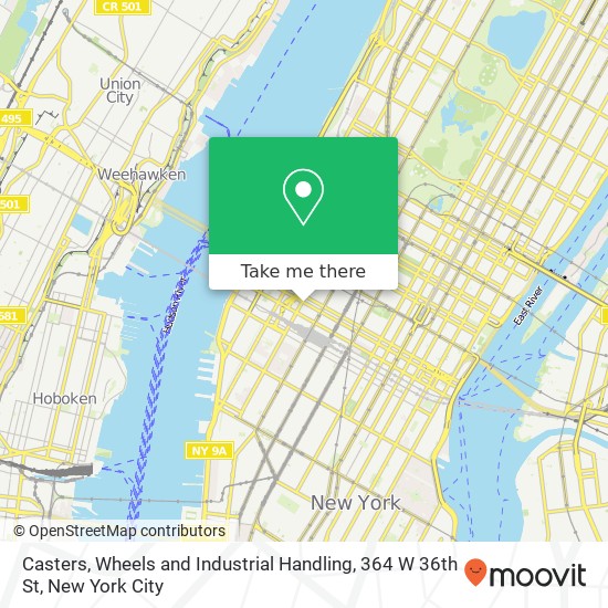 Casters, Wheels and Industrial Handling, 364 W 36th St map