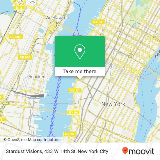 Mapa de Stardust Visions, 433 W 14th St