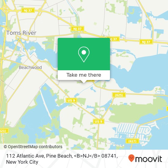 Mapa de 112 Atlantic Ave, Pine Beach, <B>NJ< / B> 08741