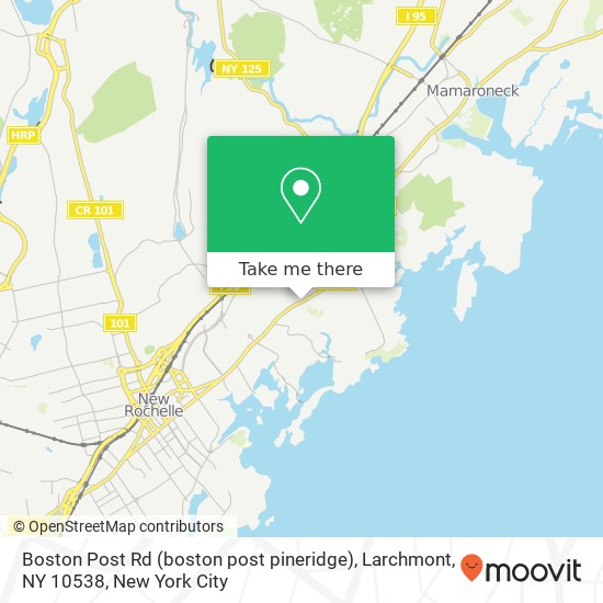 Mapa de Boston Post Rd (boston post pineridge), Larchmont, NY 10538