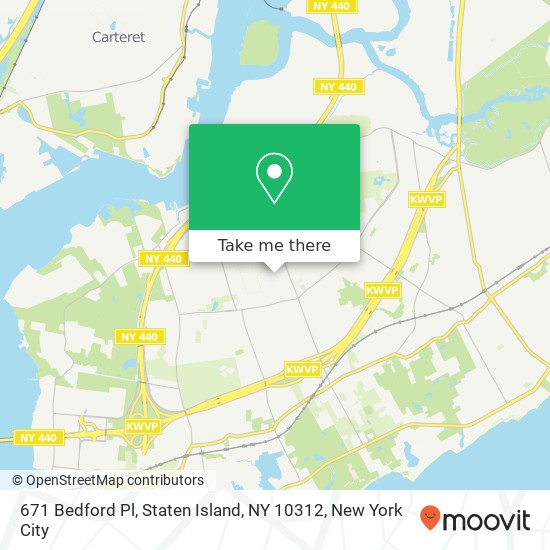 Mapa de 671 Bedford Pl, Staten Island, NY 10312