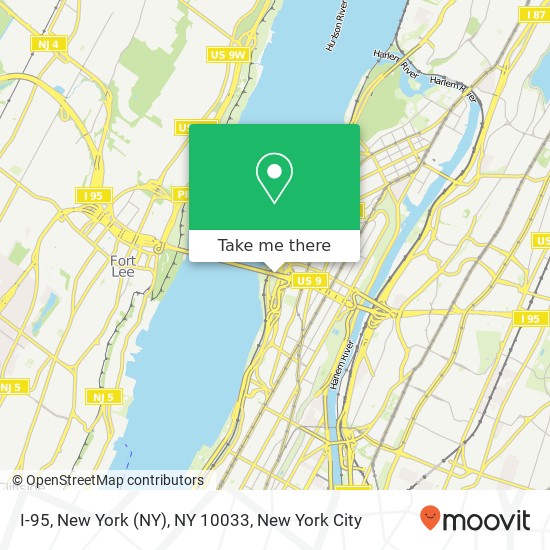 Mapa de I-95, New York (NY), NY 10033