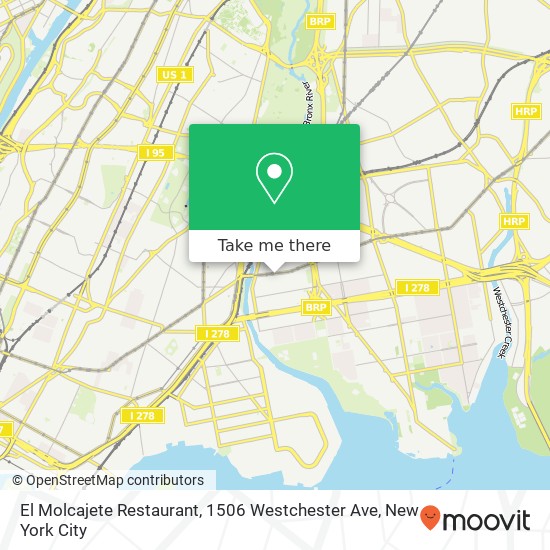 Mapa de El Molcajete Restaurant, 1506 Westchester Ave