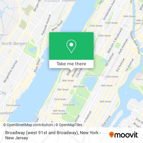 Broadway (west 91st and Broadway) map