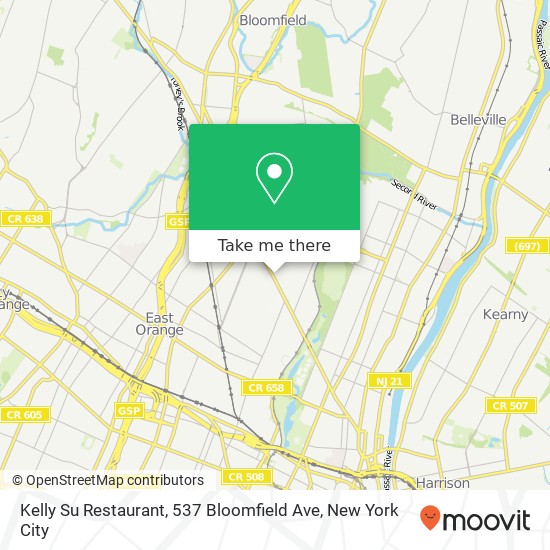 Kelly Su Restaurant, 537 Bloomfield Ave map